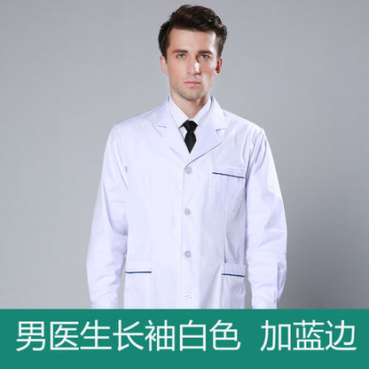 White Coat Long Sleeve Doctor Dress Female Doctor Dress White Coat Short Sleeve Men Slim Nurse Suit Clothes Uniform