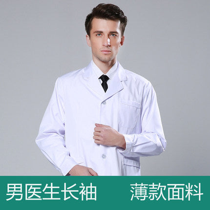 White Coat Long Sleeve Doctor Dress Female Doctor Dress White Coat Short Sleeve Men Slim Nurse Suit Clothes Uniform