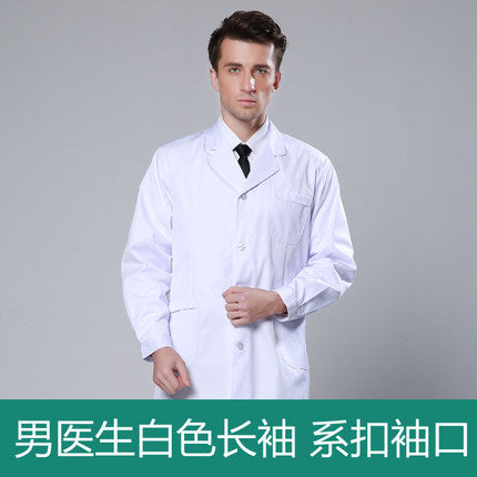 White Coat Long Sleeve Doctor Dress Female Doctor Dress White Coat Short Sleeve Men Slim Nurse Suit Clothes Uniform