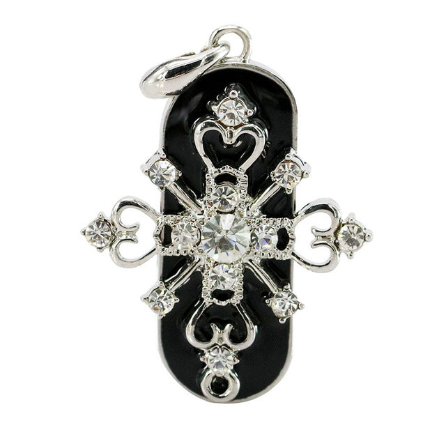 Crystal Metal Christian Cross USB Flash Drive 8GB 16GB 32GB 64GB Pendrive Pen Drive USB 2.0 Flash Memory Stick Personalized Gift