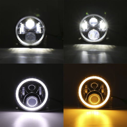 7 Inch LED Headlight Round Shape Refitting Headlight Halo Projectors and Halo Fog Lights for Jeep for Wrangler