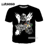 LIASOSO NEW Movie Avengers 3 Infinity War Superhero Thanos Hulk Iron man Tee 3D Print T shirt/Hoodie/Sweatshirt Unisex Tops G605