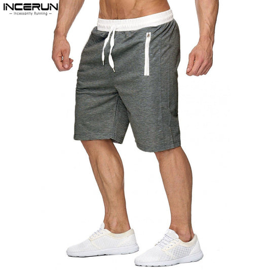 Summer Beach Shorts Men Casual Bermuda Masculina Short Masculino Solid  Zipper Pockets Men Short Sweatpants Homme Male Big Size