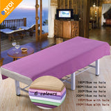 Beauty Salon Spa Massage Bed Sheet 80x190/120x190cm 100% Cotton Plain Flat Sheet Table Cover Bed Sheets With Hole