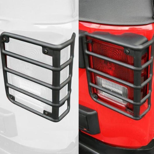 1Pair Metal Rear Tail Light Guards Covers for 07-17 Jeep Wrangler JK JKU Back Lamps Guards Covers Car styling Black Rear New