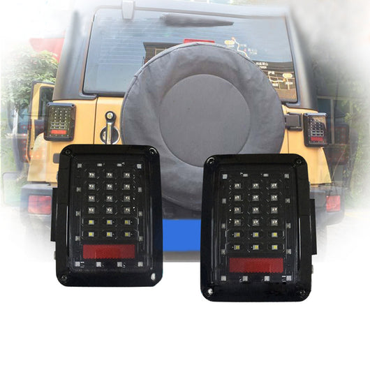 2 Pcs/Set Car LED Rear Tail Light Brake Lamp Taillight  Reverse Signal Lights for Jeep Wrangler JK 2007-2015 CSL2018