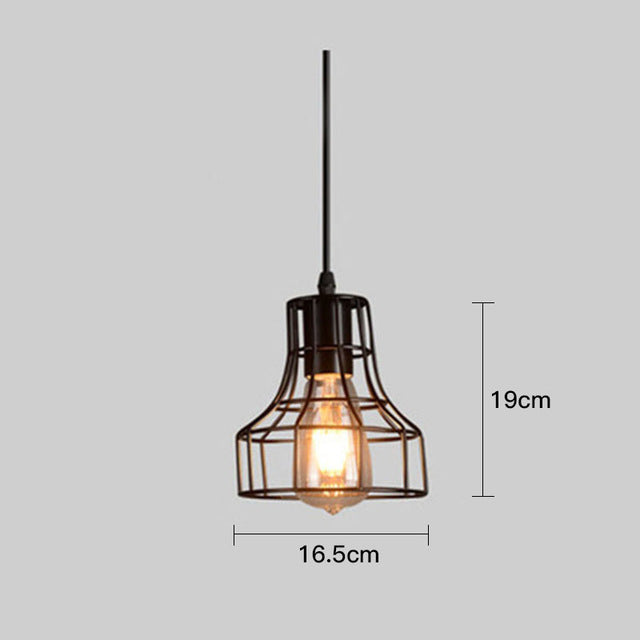 Vintage Industrial Retro Pendant Lamp Edison Light E27 Holder Iron Restaurant Bar Counter Attic Bookstore Cage Lamp