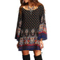 Women's Long Sleeve Vintage Party Beach Dress Casual Vestidos