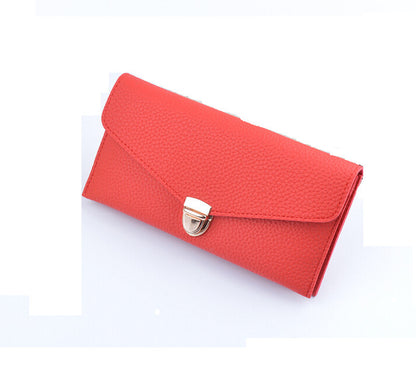 Women 's Long Section of Solid Color Fashion Wallet Female Hand Bags