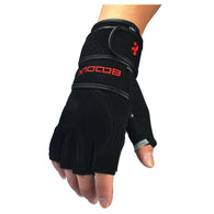 Leather Weight Lifting Gloves with Adjustable Wrist Wraps Support, Pro Padded Gym Gloves