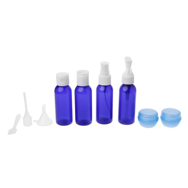 9pcs/SET Refillable Travel Bottles Set Package Cosmetics Plastic Pressing Spray Bottle Makeup Tools Kit For Travel Vaporizer