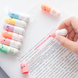 6 Pcs/lot Capsules Highlighter Vitamin Pill Highlight Marker Color Pens Stationery Office School Supplies