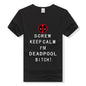 TEEWINING Deadpool Keep Calm Tshirt Men Unisex T Shirt Dead Pool Comic Superhero T-Shirt Tee Gift