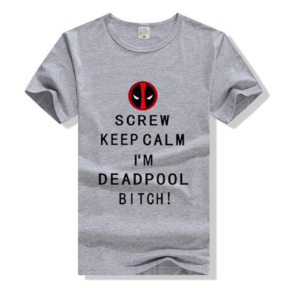 TEEWINING Deadpool Keep Calm Tshirt Men Unisex T Shirt Dead Pool Comic Superhero T-Shirt Tee Gift