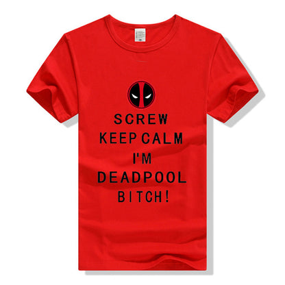 TEEWINING Deadpool Keep Calm Tshirt Men Unisex T Shirt Dead Pool Comic Superhero T-Shirt Tee Gift