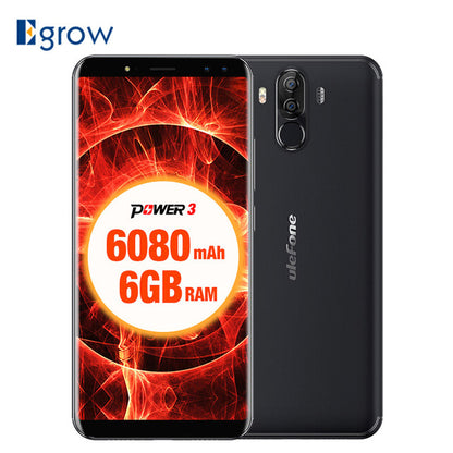 Ulefone Power 3 6.0" 18:9 4G Mobile Phone P23 Octa Core Android 7.1 6GB+64GB 21MP+5MP Quad Camera 6080mAh Face ID Smartphone