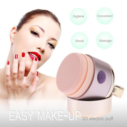 3D Electric Puff Smart Foundation Face Powder Vibrator Puff Makeup Sponge Cosmetic Beauty Face Massage Spa Brush Tools