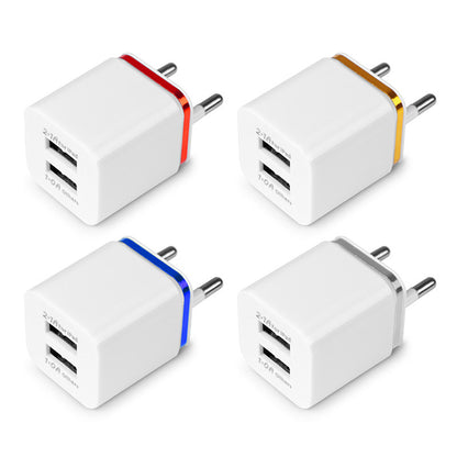 Powstro Travel Dual Port Adapter For iPhone Samsung iPad Android Phone Charger US Plug or EU Plug 2.1A USB Wall Charger