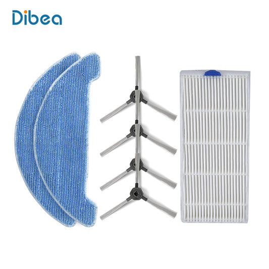 Spare Parts Replacement including Mop, Side Brush, Hepa  for Dibea D960 Powerful Suction Automatic Self-charging Floor Cleaner