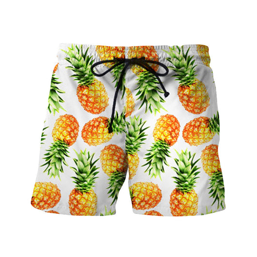 Mens Casual Pineapple Printed  Beach Work Casual Men Short Trouser Shorts Pants