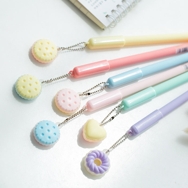 Macaroon Biscuits Candy Pendant Gel Pen Signature Pen Escolar Papelaria School Office Supply Promotional Gift