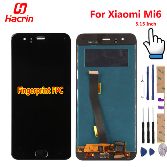 Xiaomi Mi 6 Mi6 LCD Display +Touch Screen+Finger Print FPC Digitizer Screen Glass Panel Assembly Replacement For Xiaomi MI6 MI 6