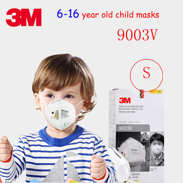 3M 9003V Children's section respirator mask With a breathing valve S code dust mask 3PCS  Children's masks