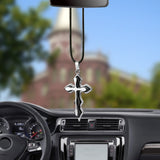 Car Pendant Metal Cross Dangle Ornament Christian Decoration Charm Automotive Rear View Mirror Hanging Crucifix Accessories Gift