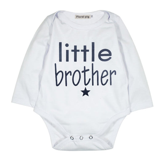 Spring Autumn Winter Baby Unisex Long Sleeve Round Collar Letters Printing Romper Arrow Printing Pants & Hat Kids Set