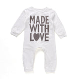 Lovely Heart Printed Kids Baby Boys Girls Warm Infant Romper Jumpsuit Bodysuit Cotton Clothes Comfortable Soft Outfits