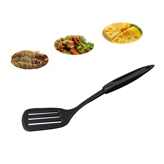 Plastic Slotted Turner Non-Stick Heat-Resistant Kitchen Utensil with Vacuum Ergonomic Handle for Home Kitchen
