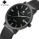 Top Brand Luxury Men Waterproof Sports Watches Men Quartz Date Clock Male Black Strap Casual Wrist Watch WWOOR relogio masculino