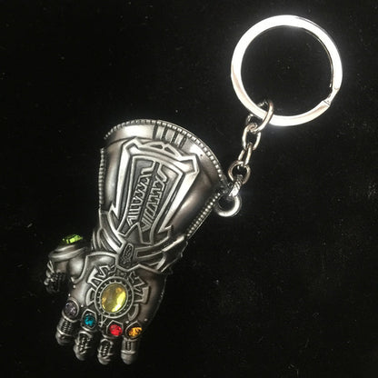 P2342 Wholesale 20pcs/lot DC Comics Avengers Infinity War Thanos Gloden Glove Style car Keychain Infinity Gauntlet Keyring Cool