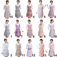 Women Apron with Pockets Waterproof Plaid Print Kitchen Double Layer Anti-oil Aprons Kitchen Cooking Thick Cloth Home Supplies