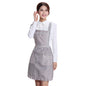 Women Apron with Pockets Waterproof Plaid Print Kitchen Double Layer Anti-oil Aprons Kitchen Cooking Thick Cloth Home Supplies