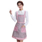 Women Apron with Pockets Waterproof Plaid Print Kitchen Double Layer Anti-oil Aprons Kitchen Cooking Thick Cloth Home Supplies