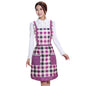 Women Apron with Pockets Waterproof Plaid Print Kitchen Double Layer Anti-oil Aprons Kitchen Cooking Thick Cloth Home Supplies