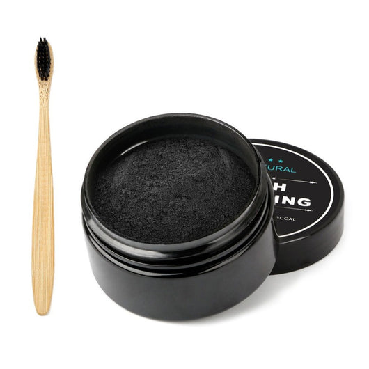 30g Activated Organic Charcoal Teeth Powder + Toothbrush Set Whitening Cleaning Teeth Power Stain Removing Teeth Powder