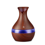 300ml Electric Aroma Essential Oil Diffuser Ultrasonic Air Humidifier Wood Grain LED Lights
