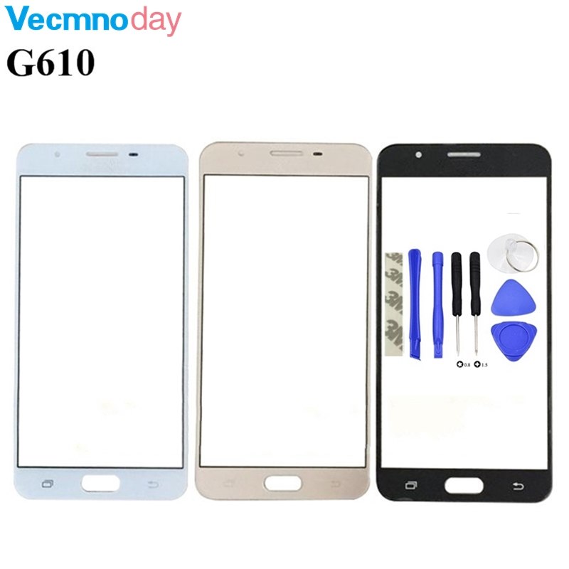 Vecmnoday For Samsung Galaxy J7 Prime G610 On7 2016 Front Outer Glass For J7Prime Cover Panel Replacement + Tools