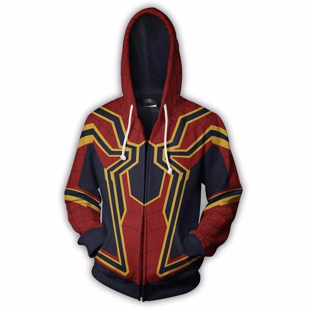 Spider-Man Homecoming Sweatshirt Hoodie Iron Spiderman Cosplay Zipper Jacket Avengers 3 Infinity War Costume Drop Ship