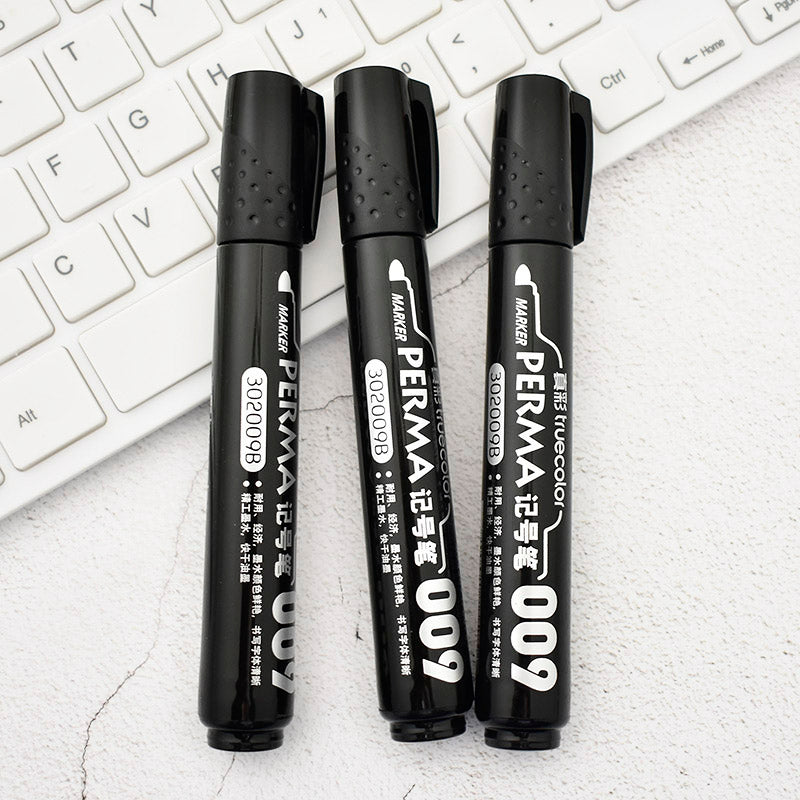 Student Stationery Creative Black Permanent Oil-Based Paint Marker Pen For Wood Plastic Whiteboard Glass Office School Supplies