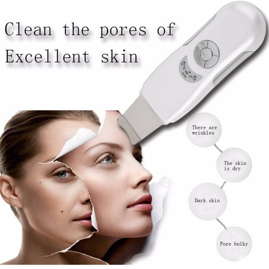 Ultrasonic Ion Skin Scrubber Rechargeable Microdermabrasion Deep Cleaning High Frequency Vibration Face Peeling Massager Spa