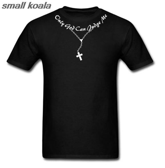 TUPAC 2pac T Shirt Only God Can Judge Me Christian Cross Rosary Tattoo Script Tops Tee Shirts Hip-hop Rap Swag T-shirt Unisex