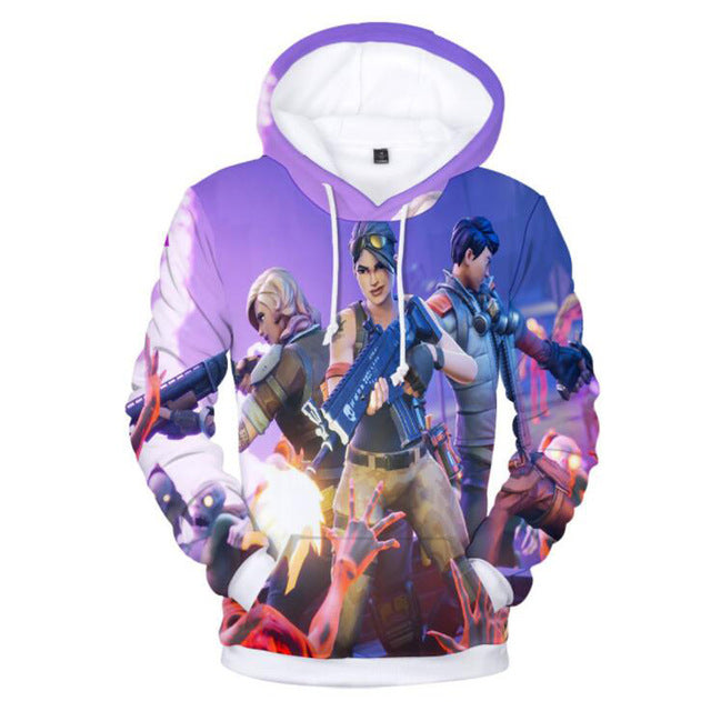 Men/Women Hipster Fortnite 3D Hoodies Pullovers Harajuku Hip Hop Long Sleeve Outerwear Fornite Game Hooded Sweatshirts Unisex