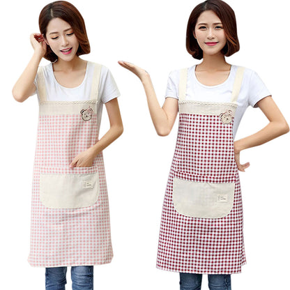 Women Men Cotton Linen Apron Restaurant Home Bib Kitchen Aprons Kitchen Tools 2018ing