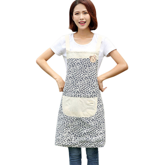 Women Men Cotton Linen Apron Restaurant Home Bib Kitchen Aprons Kitchen Tools 2018ing