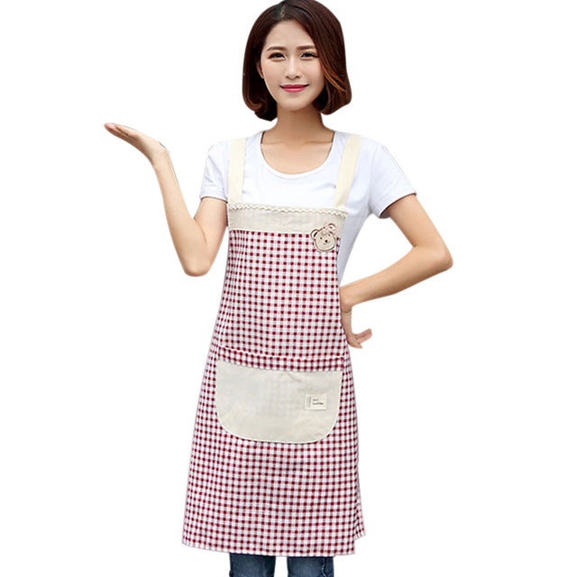 Women Men Cotton Linen Apron Restaurant Home Bib Kitchen Aprons Kitchen Tools 2018ing