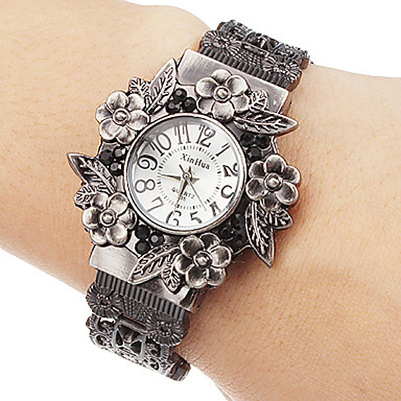 Vintage Flowers Bracelet Watch Ladies Watch Women'S Watches Clock