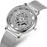 SOXY Luxury Skeleton Watches Men Watch Fashion Gold Watch Steel Mesh Watch